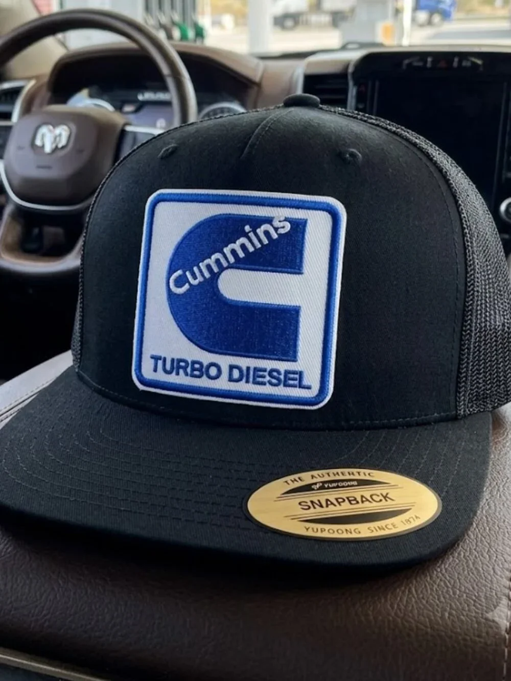Cummins Turbo Diesel Patch Black Yupoong Classic Snapback Trucker Hat New Dodge